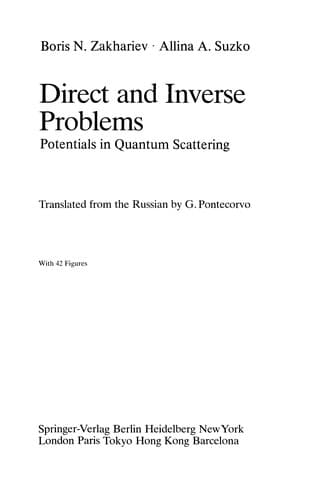 Tapa de Direct and Inverse Problems