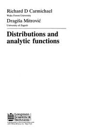 Tapa de Distributions and analytic functions