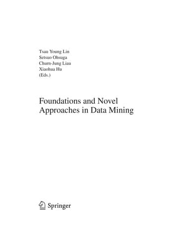 Tapa de Foundations and novel approaches in data mining