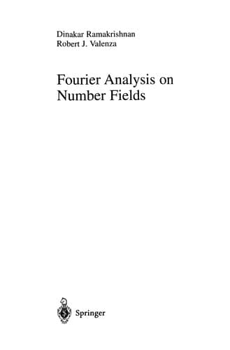 Tapa de Fourier Analysis on Number Fields