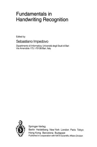 Tapa de Fundamentals in Handwriting Recognition