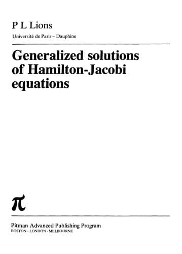 Tapa de Generalized solution of Hamilton-Jacobi equations