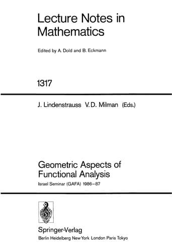 Tapa de Geometric aspects of functional analysis