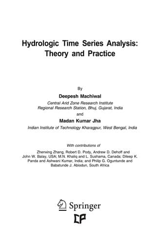 Tapa de Hydrologic Time Series Analysis: Theory and Practice