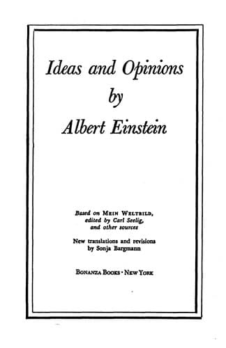Tapa de Ideas and opinions
