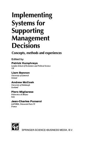 Tapa de Implementing systems for supporting management decisions