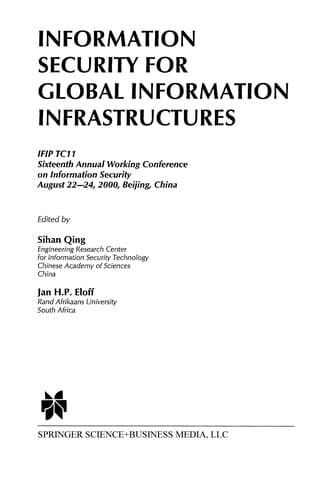 Tapa de Information Security for Global Information Infrastructures