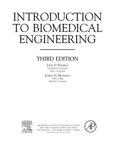 Tapa de Introduction to biomedical engineering