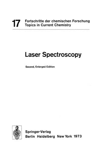 Tapa de Laser Spectroscopy Second, Enlarged Edition