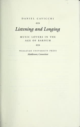 Tapa de Listening and longing
