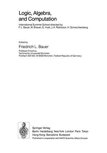 Tapa de Logic, Algebra, and Computation