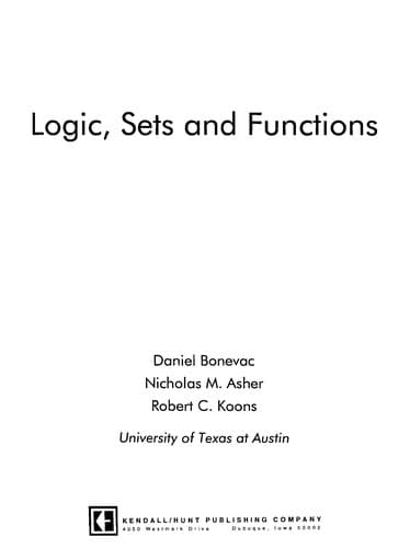 Tapa de Logic, sets and functions