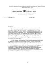 Tapa de Towards universal participation and implementation, a comprehensive legal framework for peace, development and human rights, treaty event, 25 - 27 September and 1 - 2 October 2007, United Nations Headquarters =