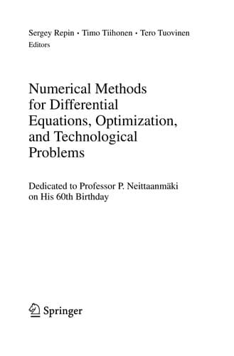 Tapa de Numerical Methods for Differential Equations, Optimization, and Technological Problems