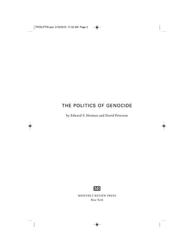 Tapa de The politics of genocide