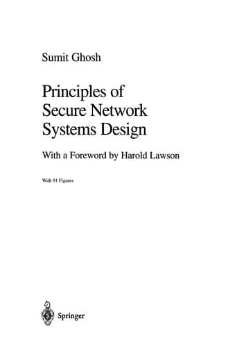 Tapa de Principles of Secure Network Systems Design