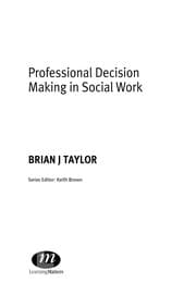 Tapa de Professional Decision Making in Social Work
