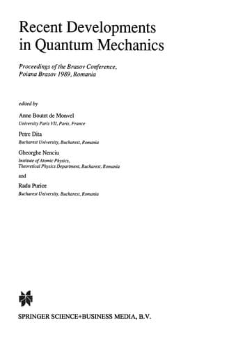 Tapa de Recent Developments in Quantum Mechanics