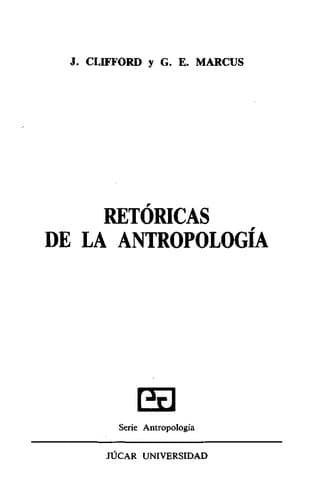 Tapa de Retóricas de la antropología