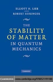Tapa de The stability of matter in quantum mechanics
