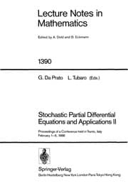 Tapa de Stochastic partial differential equations and applications II