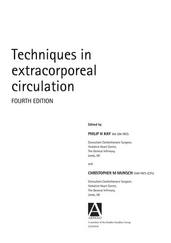 Tapa de Techniques in extracorporeal circulation