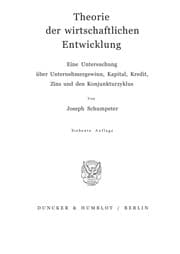 Tapa de Theorie der wirtschaftlichen Entwicklung
