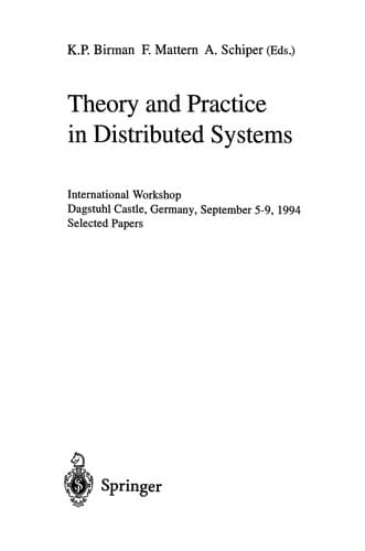 Tapa de Theory and practice in distributed systems