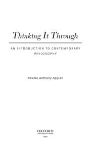 Tapa de Thinking It Through: An Introduction to Contemporary Philosophy