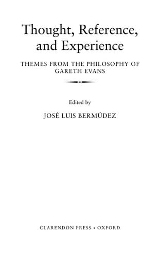 Tapa de Thought, reference, and experience