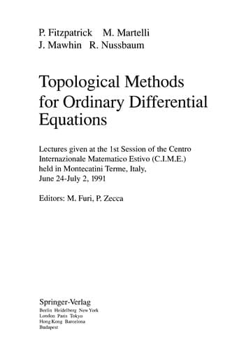 Tapa de Topological methods for ordinary differential equations