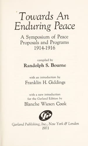 Tapa de Towards an enduring peace