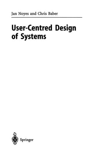 Tapa de User-Centred Design of Systems