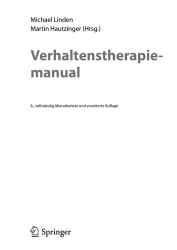 Tapa de Verhaltenstherapiemanual (German Edition)