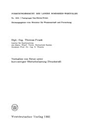 Tapa de Verhalten von Beton unter kurzzeitiger Höchstbelastung (Druckstoß)