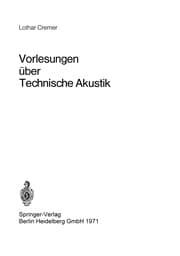 Tapa de Vorlesungen über Technische Akustik