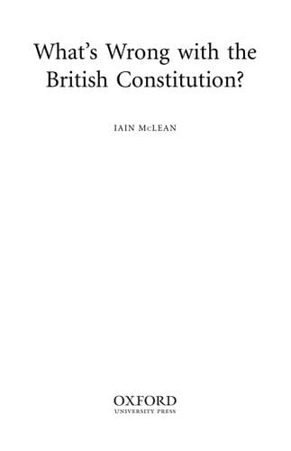 Tapa de What's wrong with the British constitution?