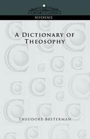 Tapa de A Dictionary of Theosophy