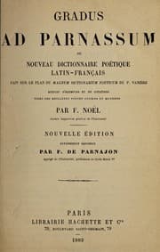 Tapa de Gradus ad Parnassum, ou, Nouveau dictionnaire poétique latin-français