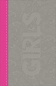 Tapa de CSB Study Bible for Girls Pewter/Pink, Paisley Design LeatherTouch