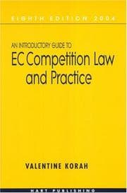 Tapa de An introductory guide to EC competition law and practice
