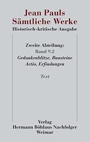 Tapa de Jean Pauls Sämtliche Werke. Historisch-kritische Ausgabe : Zweite Abteilung. Band 9 Teil 2