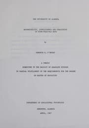 Tapa de Reversibility, intelligence and creativity in nine-year-old boys