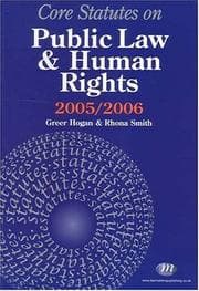 Tapa de Core statutes on public law and human rights