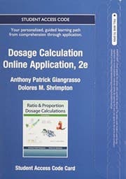 Tapa de Dosage Calculation Online Application for Ratio-Proportion Dosage Calculations -- CourseCompass Access Card