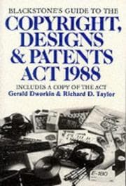 Tapa de Copyright, Designs and Patents Act 1988