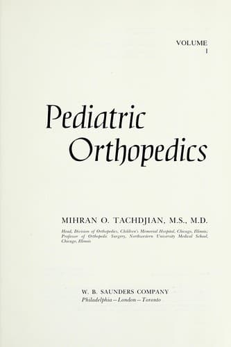 Tapa de Pediatric orthopedics