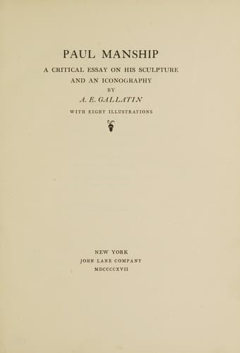 Tapa de Paul Manship