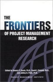 Tapa de The Frontiers of Project Management Research