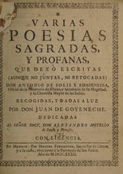 Tapa de Varias poesias sagradas, y profanas